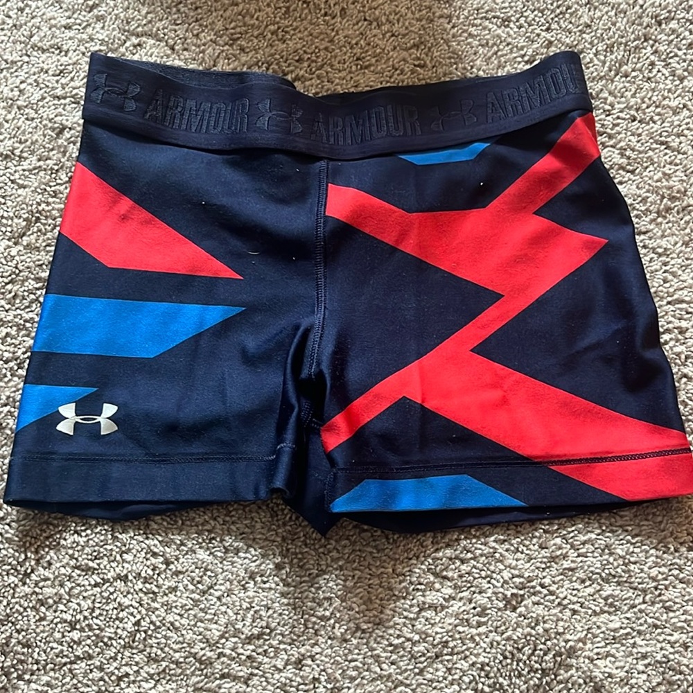 Under Armour spandex - red, navy and light blue - size S